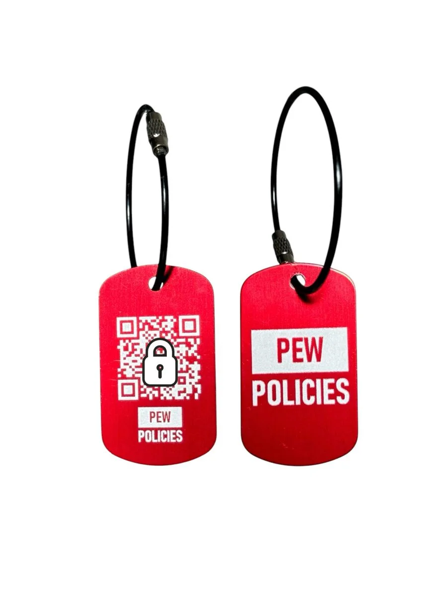 Pew Policies Firearm Case Luggage Tags (2 Pack)